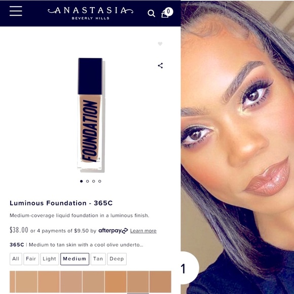 NEW ANASTASIA BEVERLY HILLS LUMINOUS FOUNDATION- waterproof! Medium cool - Picture 1 of 4